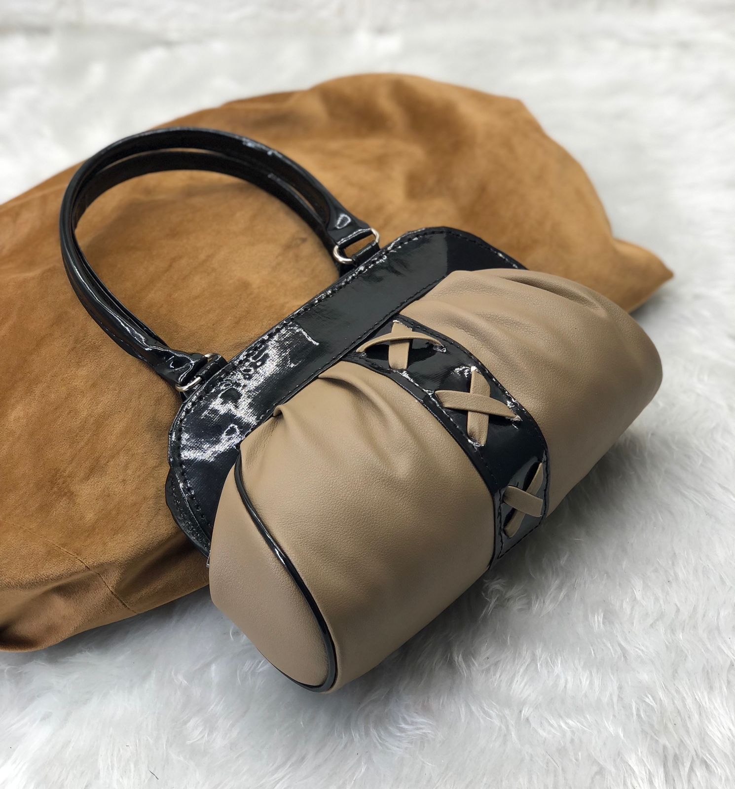 Minimal Chic: Small Sling Bag with Cross Mark Center